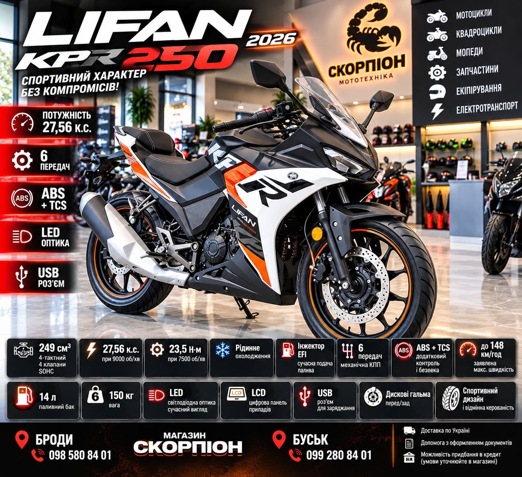 Мотоцикл LIFAN KPR 250 (2026)
