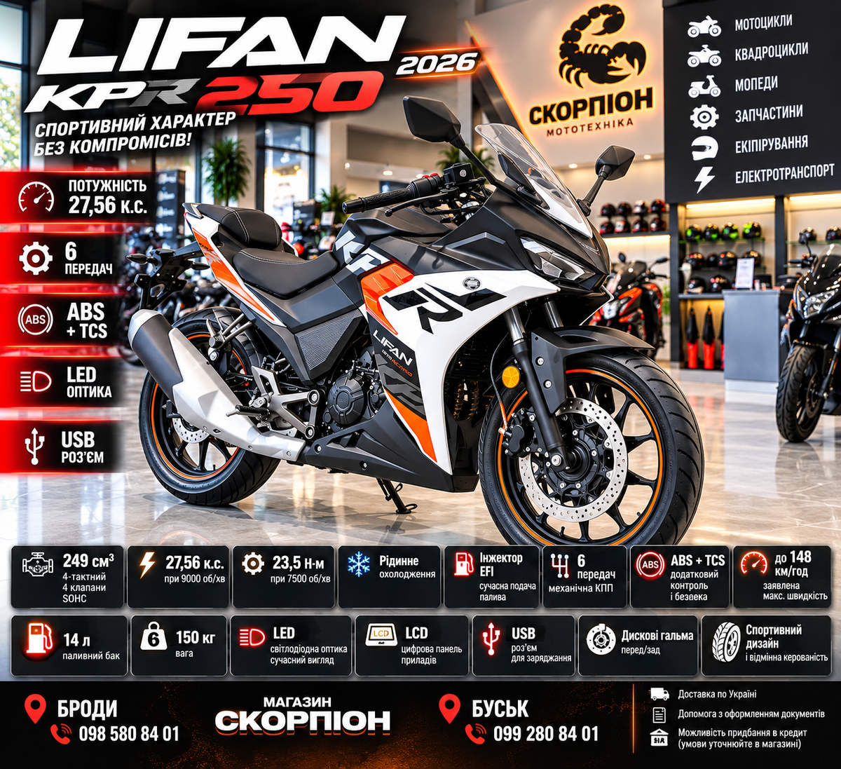 Мотоцикл LIFAN KPR 250 (2026)