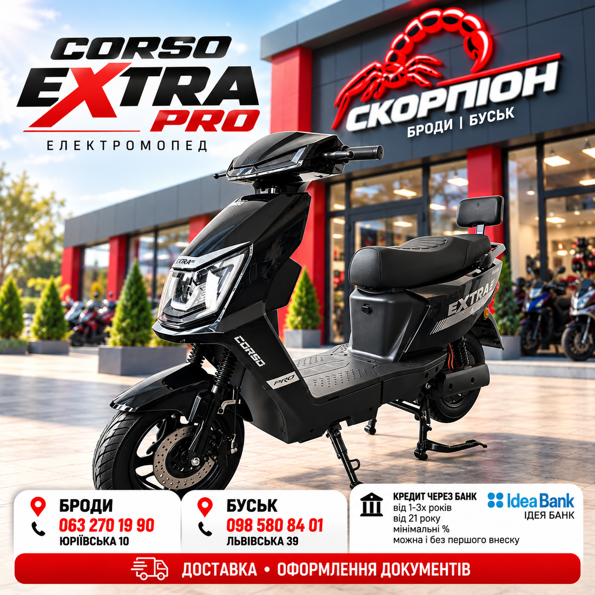 CORSO EXTRA XT-672701 — електромопед LiFePO₄ 64 В 30 А·год