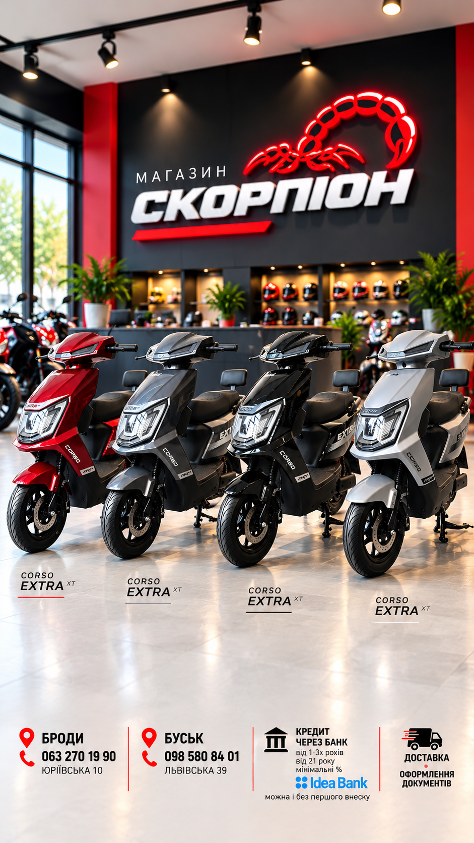 CORSO EXTRA XT-672701 — електромопед LiFePO₄ 64 В 30 А·год