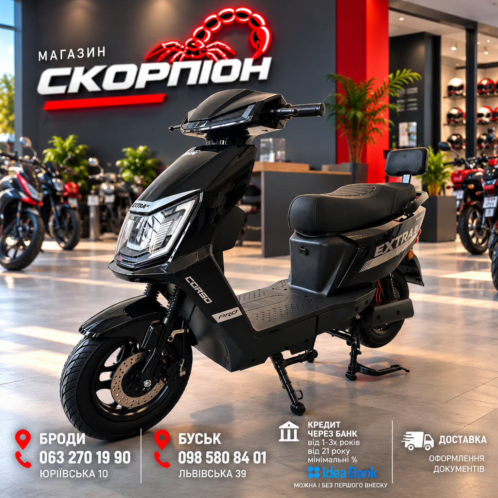 CORSO EXTRA XT-672701 — електромопед LiFePO₄ 64 В 30 А·год