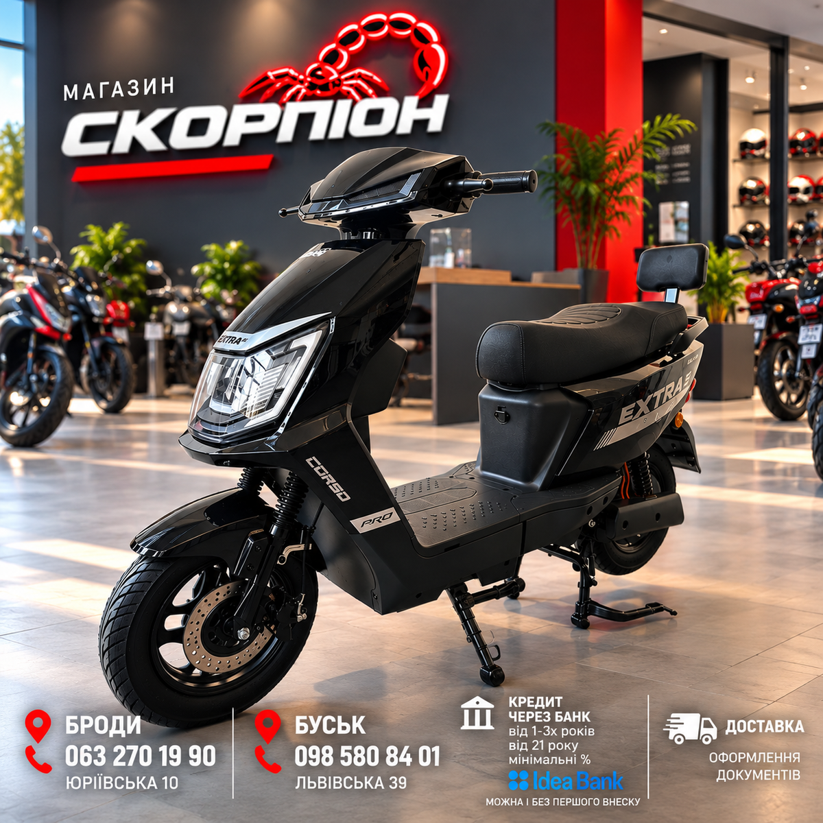 CORSO EXTRA XT-672701 — електромопед LiFePO₄ 64 В 30 А·год