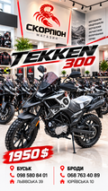 Мотоцикл TEKKEN 300 — оновлений, двигун LONCIN 176FMM