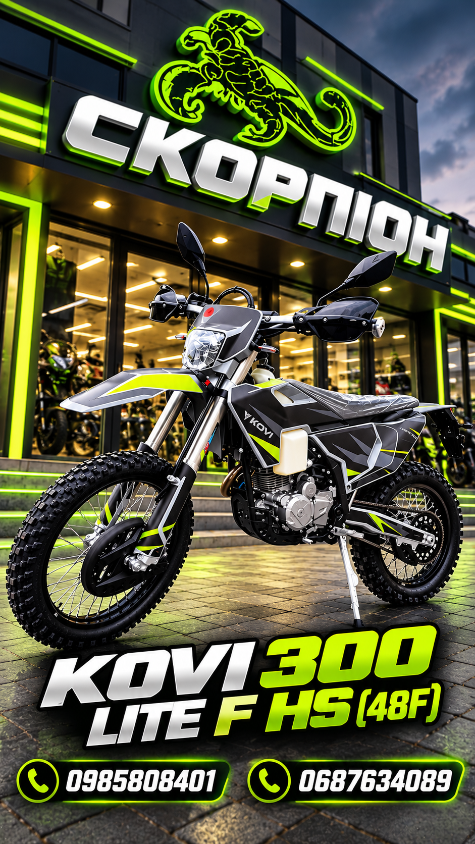 Мотоцикл ендуро KOVI 300 LITE F HS (48F) 2026 — оновлена модель