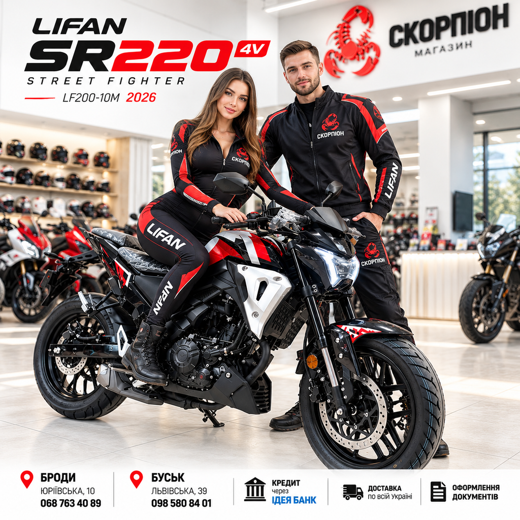 Мотоцикл LIFAN SR220 4V (LF200-10M) NEW 2026